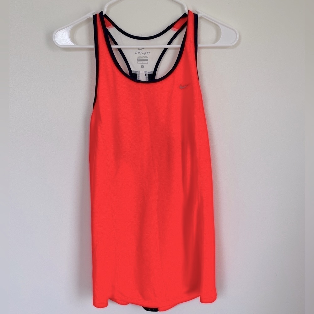 Nike dri-fit blue, orange, and white running tank